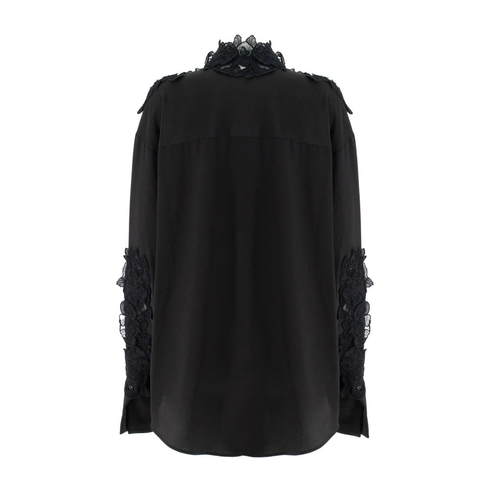 Ermanno Scervino Elegante Kant Katoenen Shirt Black Dames