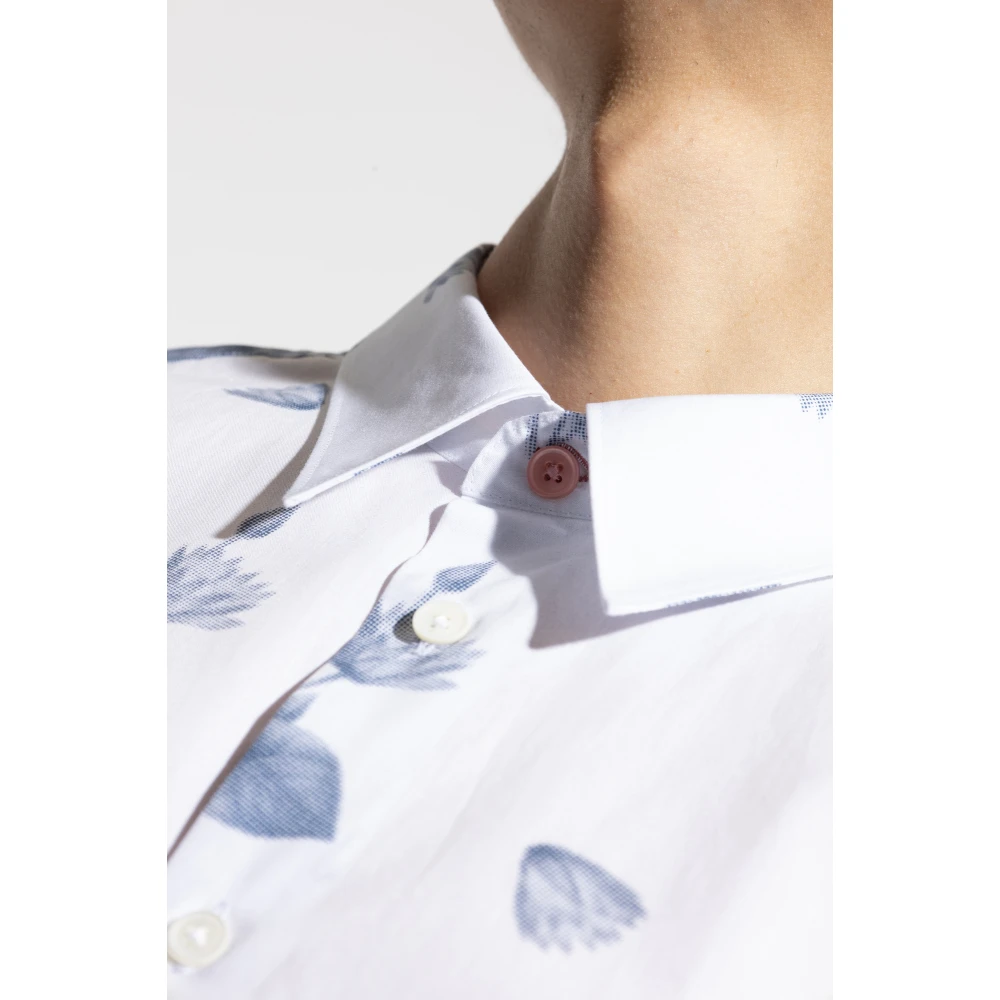 PS By Paul Smith Overhemd met bloemenmotief White Heren