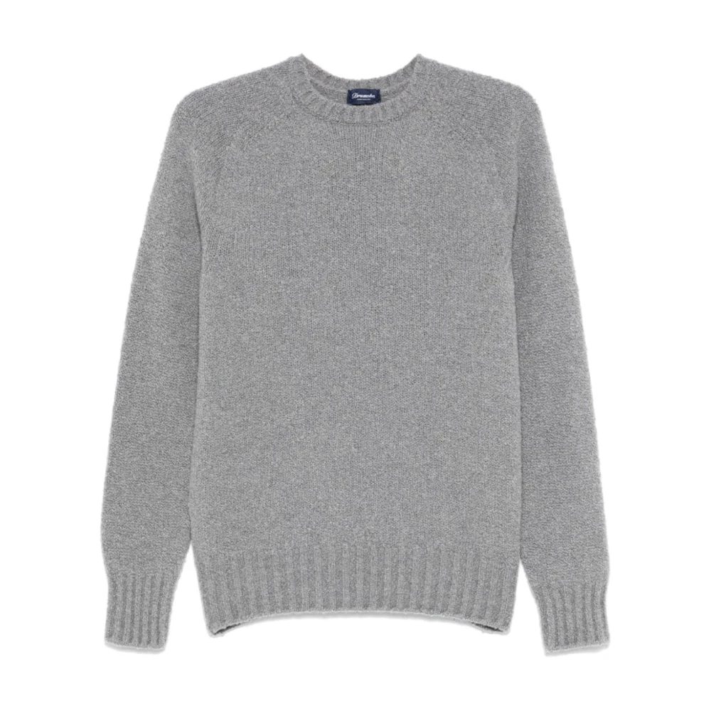 Drumohr Merino Wol Crew Neck Sweater Gray Heren