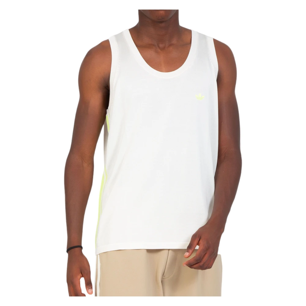 Adidas Gebreid Vest in Semifrozen Geel Krijtwit White Heren