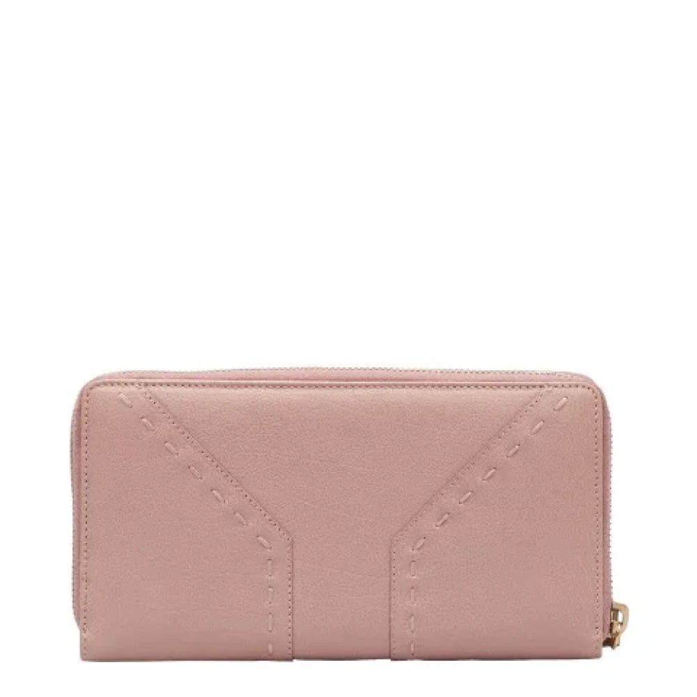 Yves Saint Laurent Vintage Pre-owned Leather wallets Pink Dames