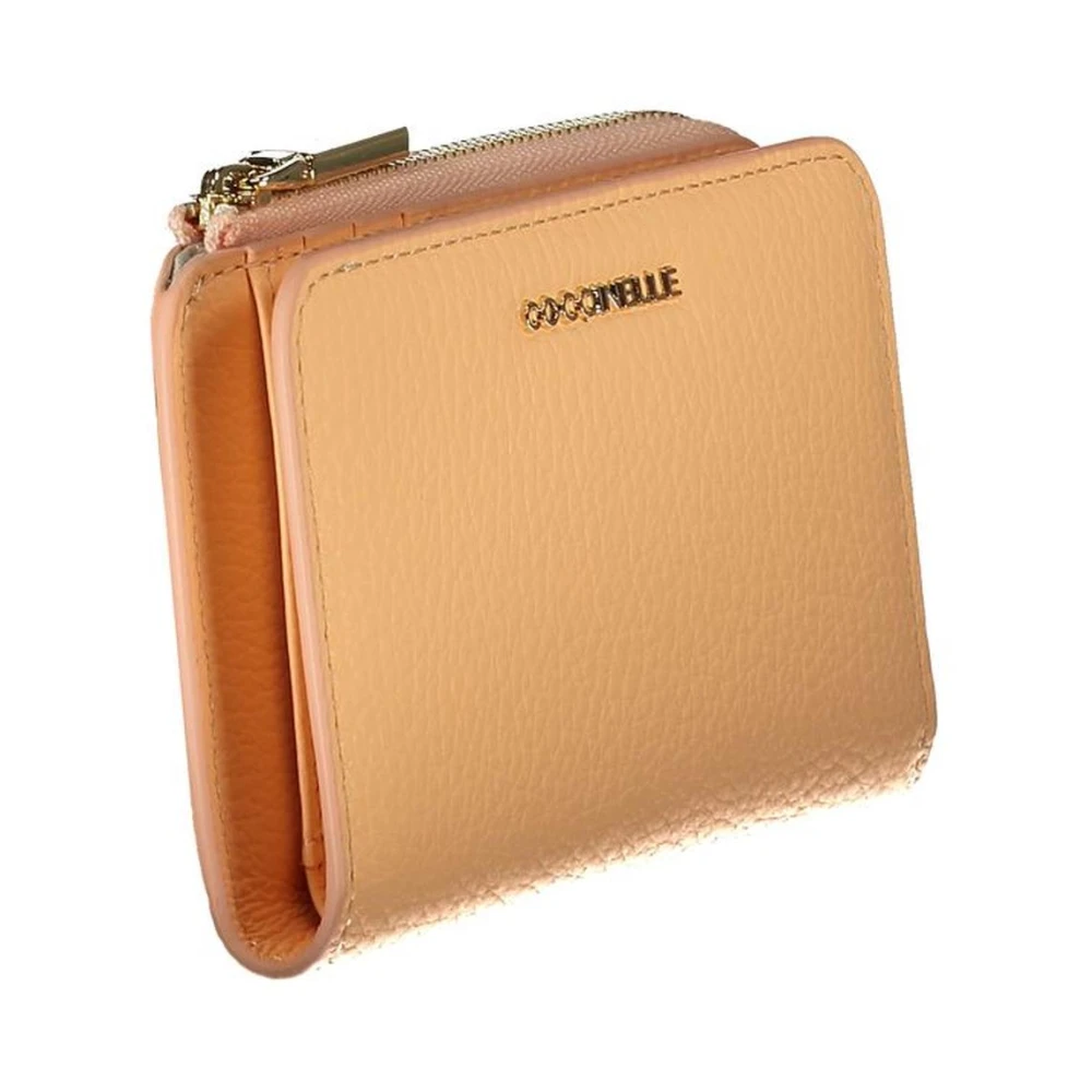 Coccinelle Oranje Leren Portemonnee met Muntvak Orange Dames