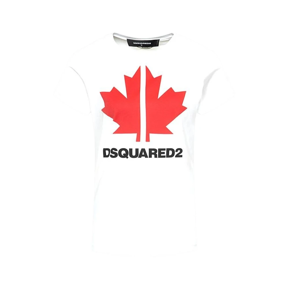 Dsquared2 Bedrukt Logo Korte Mouwen Shirt White Dames