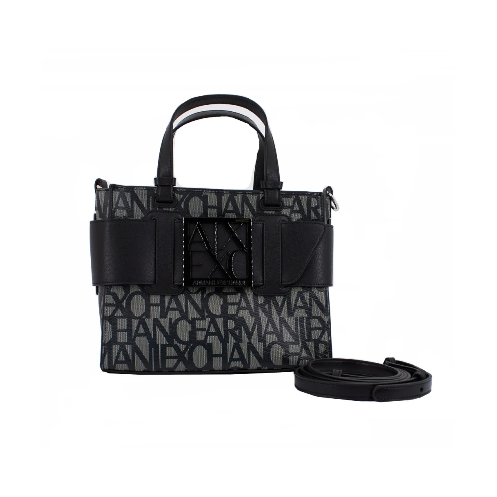 Armani Exchange Women's Black Stylish Shopping Bag For
