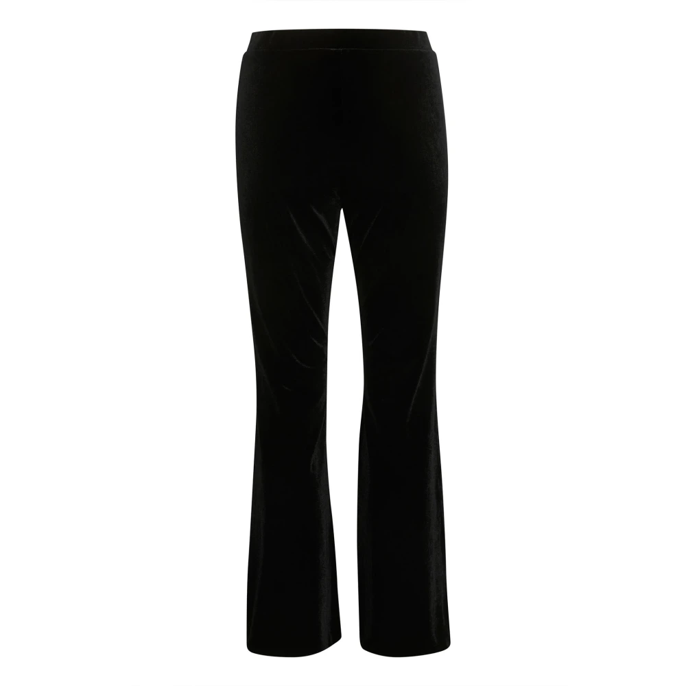 Part Two Zwarte bootcut broek met brede tailleband Black Dames