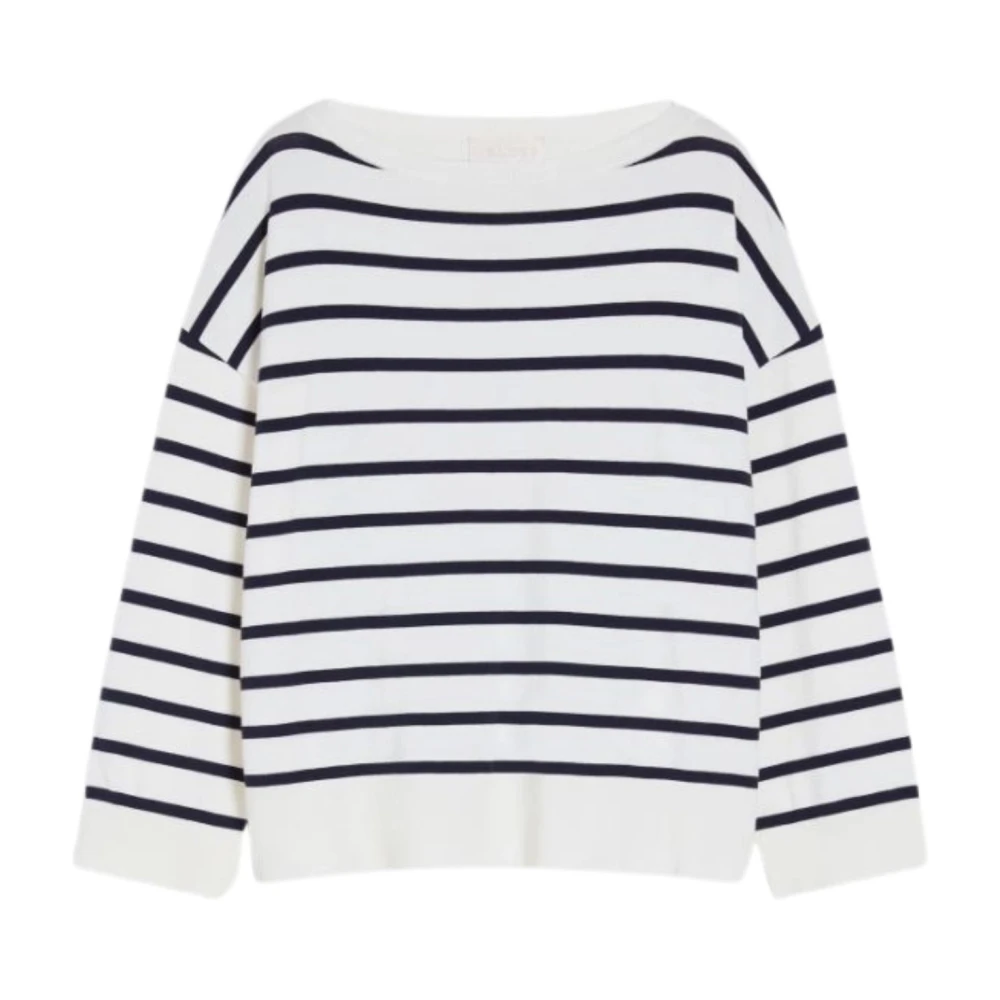 Iblues Stretch Trui met Zijsplitten White Dames