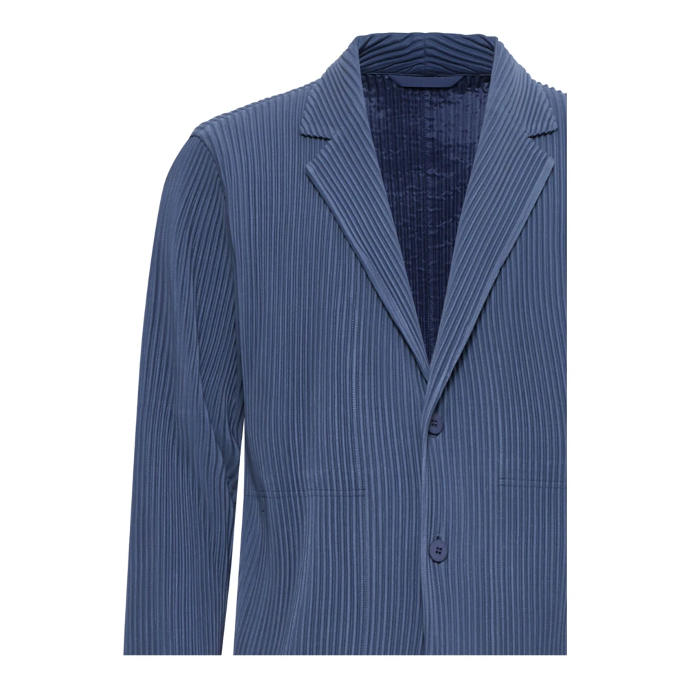 Issey Miyake Stijlvolle Homme Plisse Jassen Blue Heren