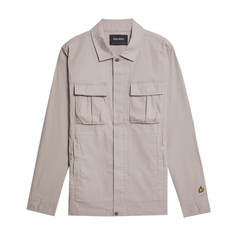 Lyle & Scott LS Geweven Shirts Ripstop Overshirt Gray Heren