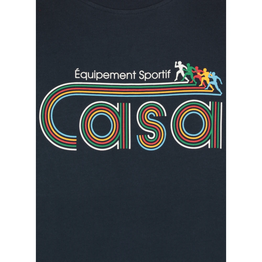 Casablanca Blauw Katoenen T-shirt met Sportieve Print Blue Heren