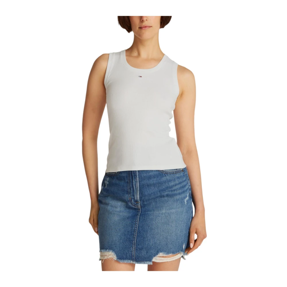 Tommy Jeans Beige Mouwloze Effen Top Beige Dames