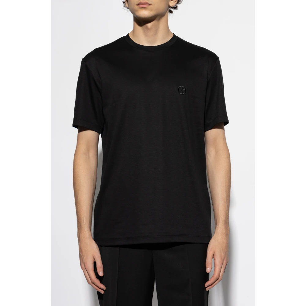 Giorgio Armani T-shirt met logo Black Heren