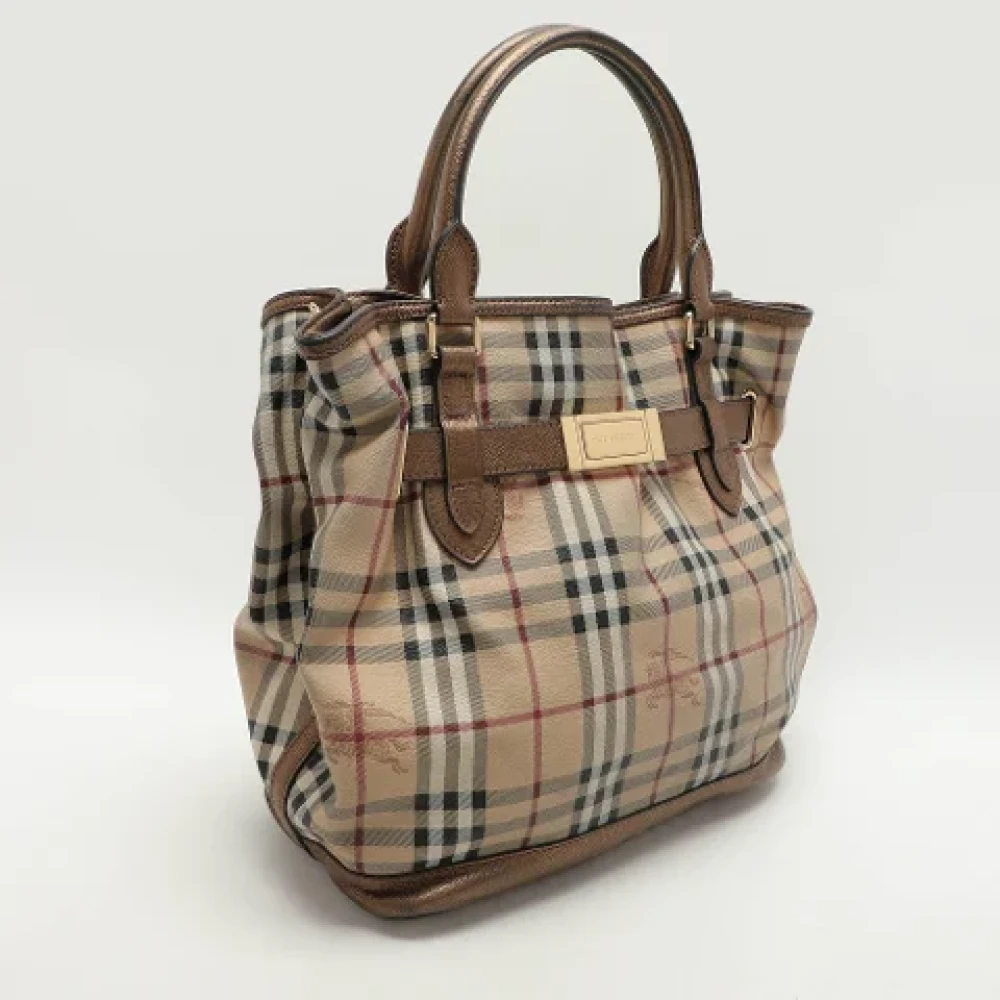 Burberry Vintage Pre-owned Leather handbags Beige Dames