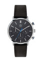 black-leather-quartz-watch