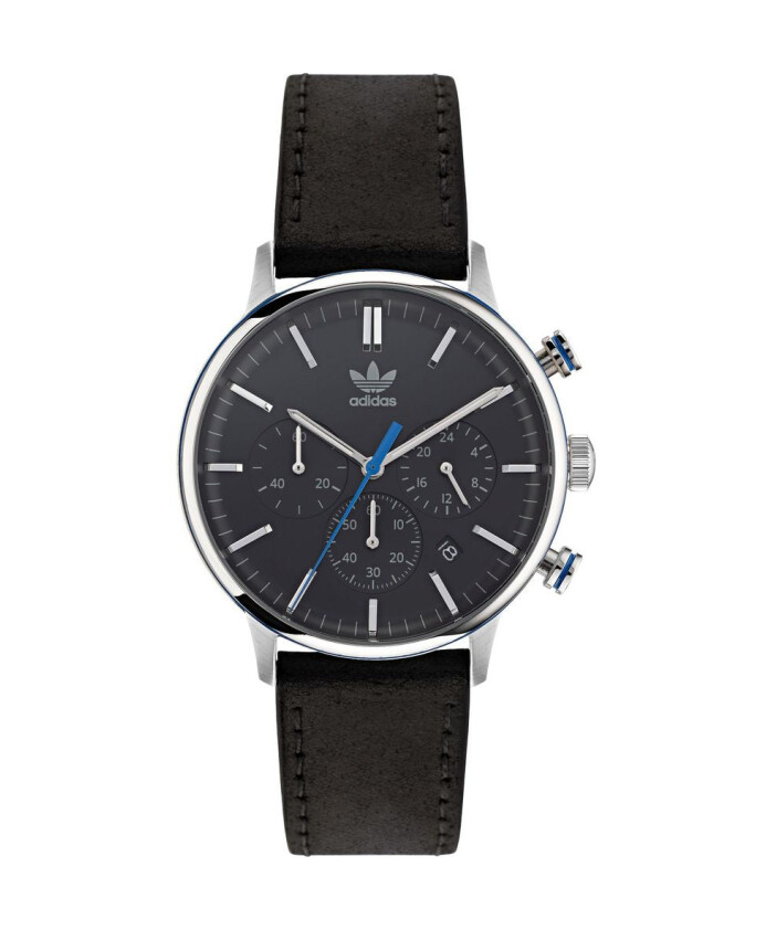 black-leather-quartz-watch