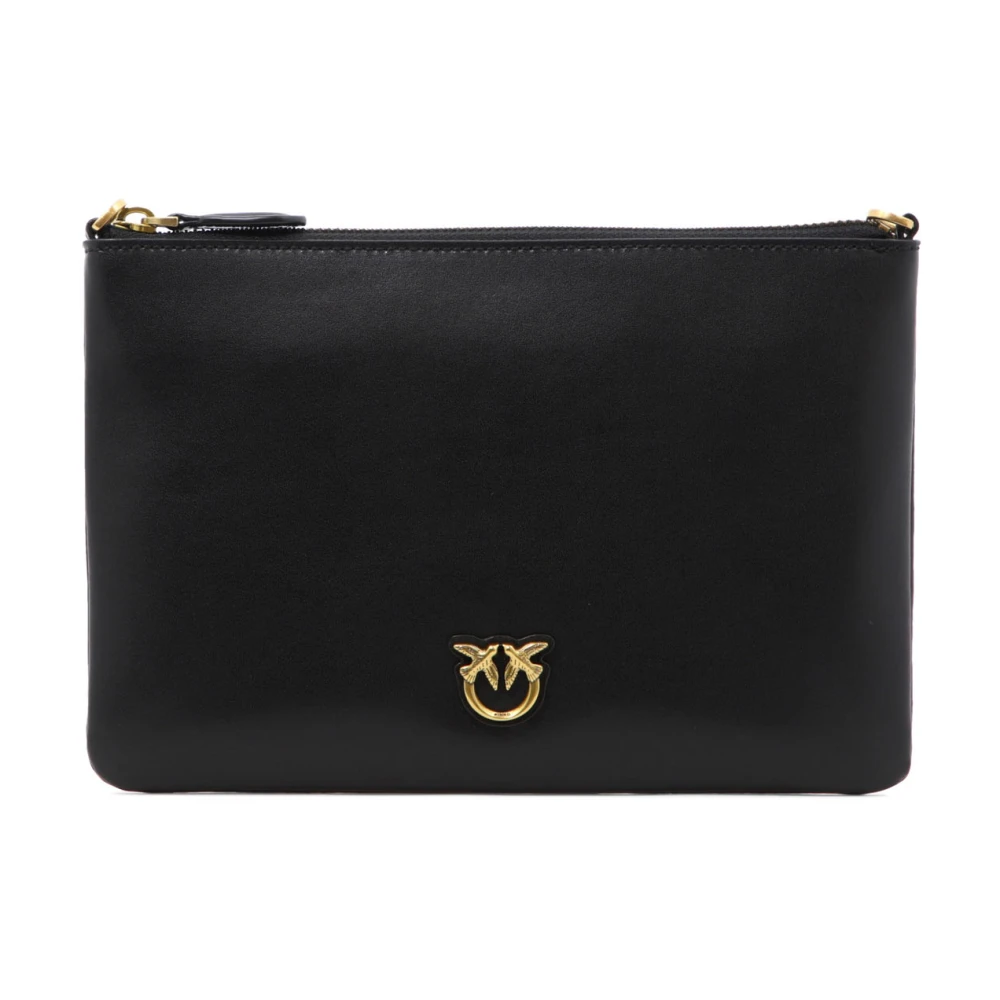 Pinko Donna Nera Borsa A Tracolla Flat Classic Con Catena Fine E Busta In Pelle - Immagine 8