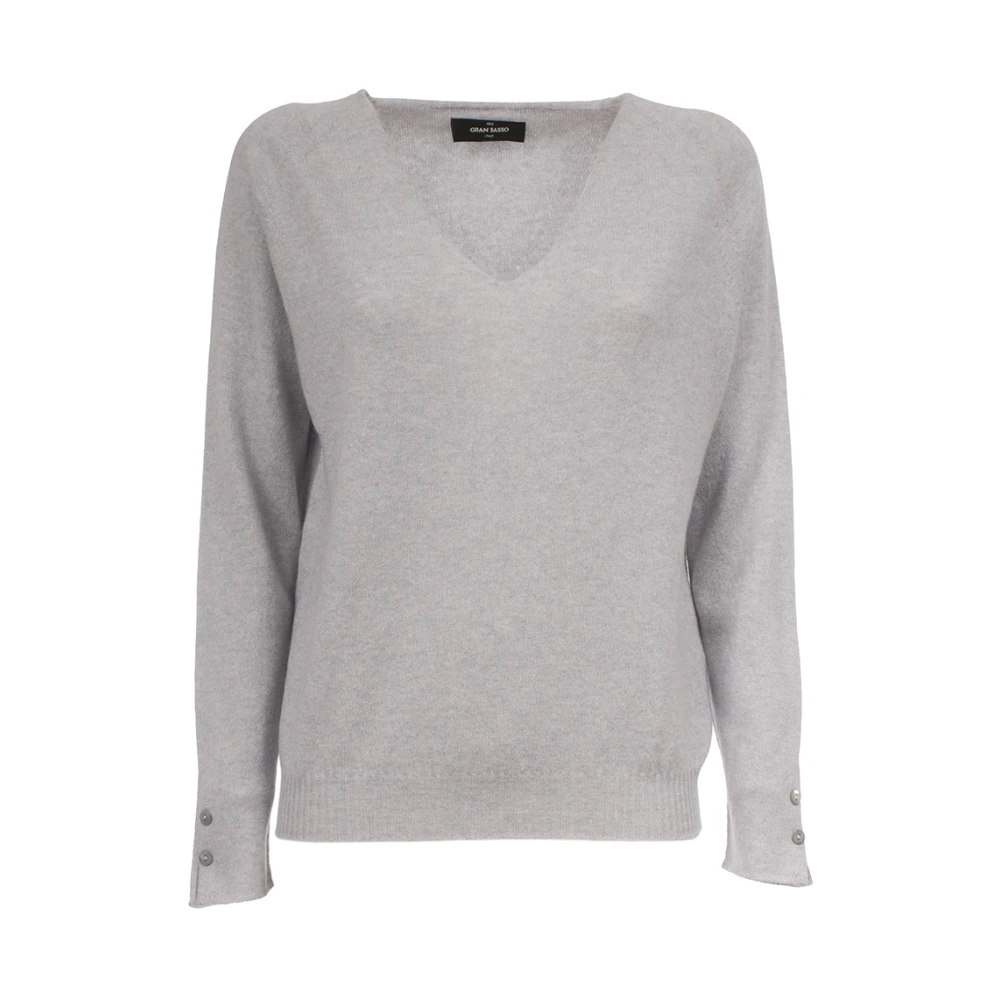 Gran Sasso Cashmere Trui met V-hals Gray Dames