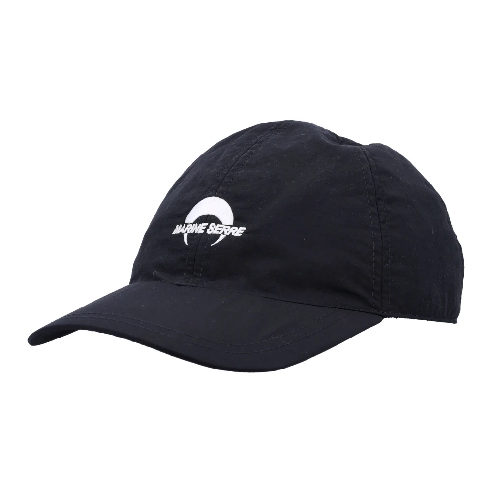 Marine Serre Zwarte Nylon Baseballpet Met Gebogen Klep Black Unisex