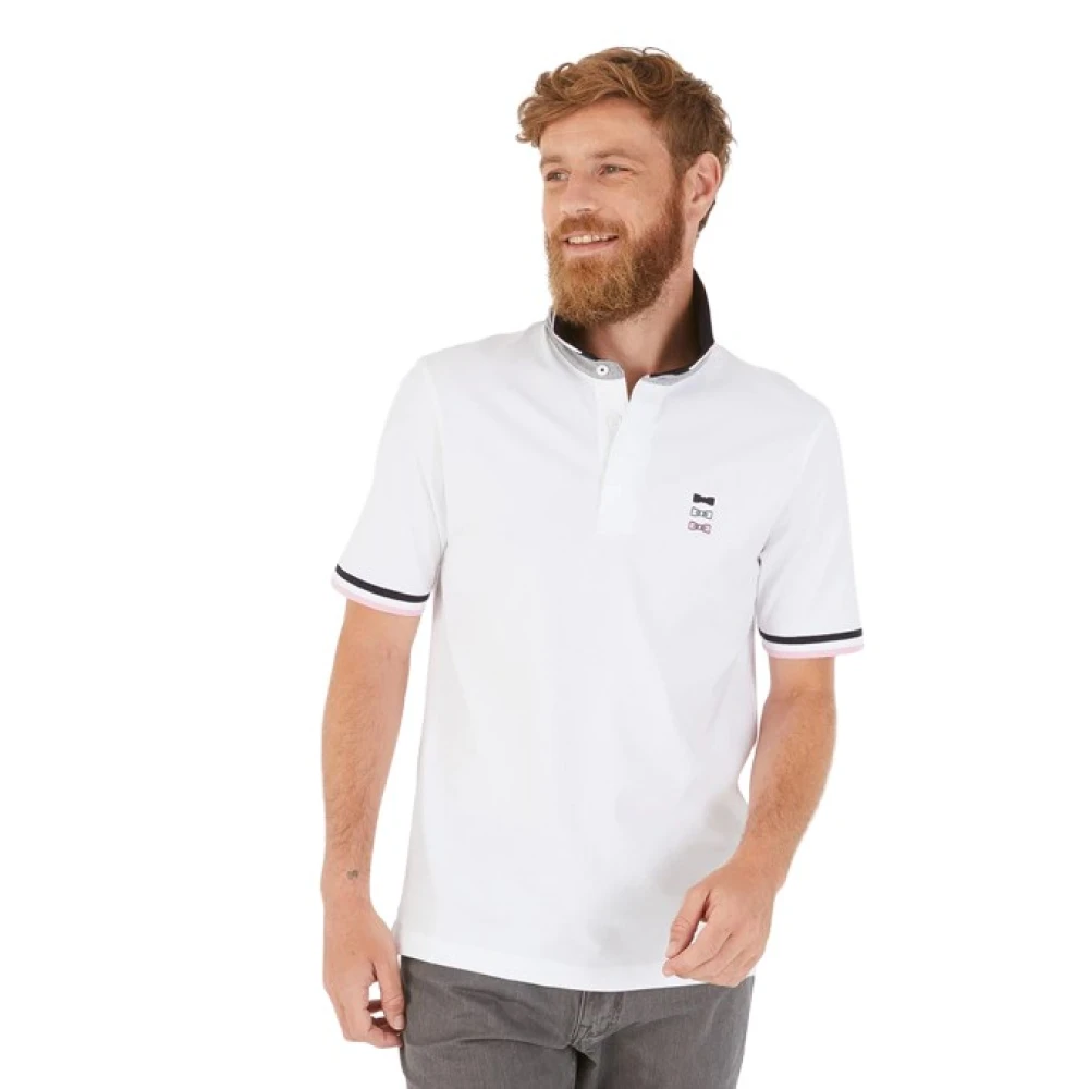 Eden Park Knutar broderi polo White, Herr