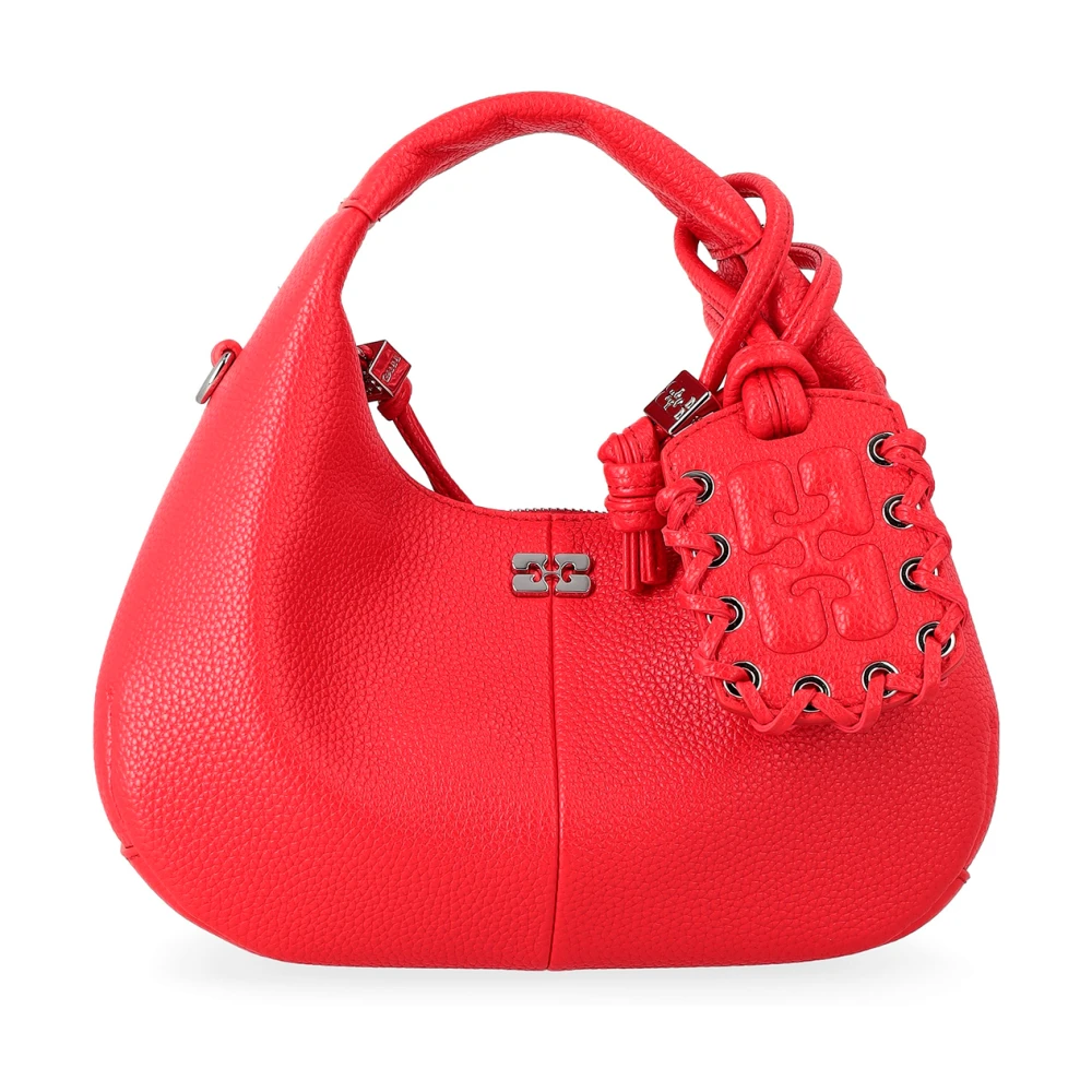 Ganni Women's Red Hobo Mini Bag - Handbags - One Size - Bags