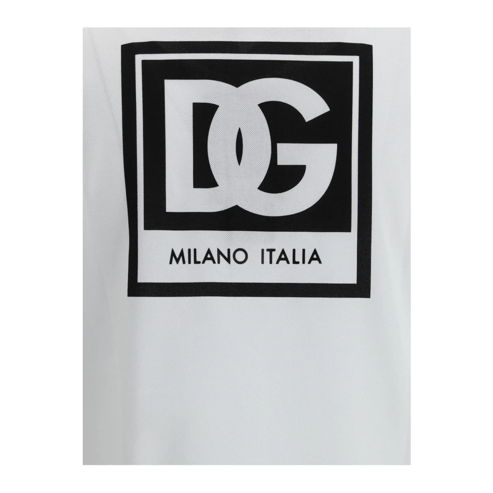 Dolce & Gabbana Polo Shirt met Contrasterende Band White Heren