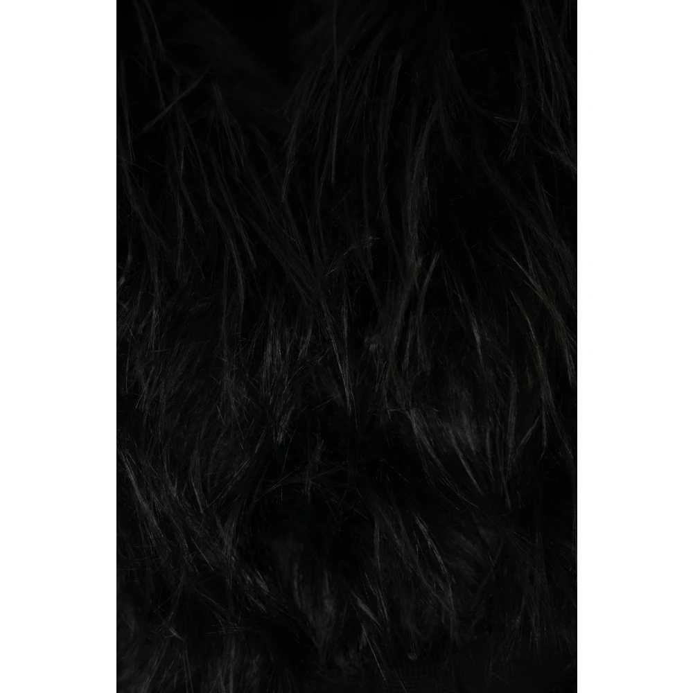 Blugirl Zwarte mouwloze jas met nepbont Black Dames
