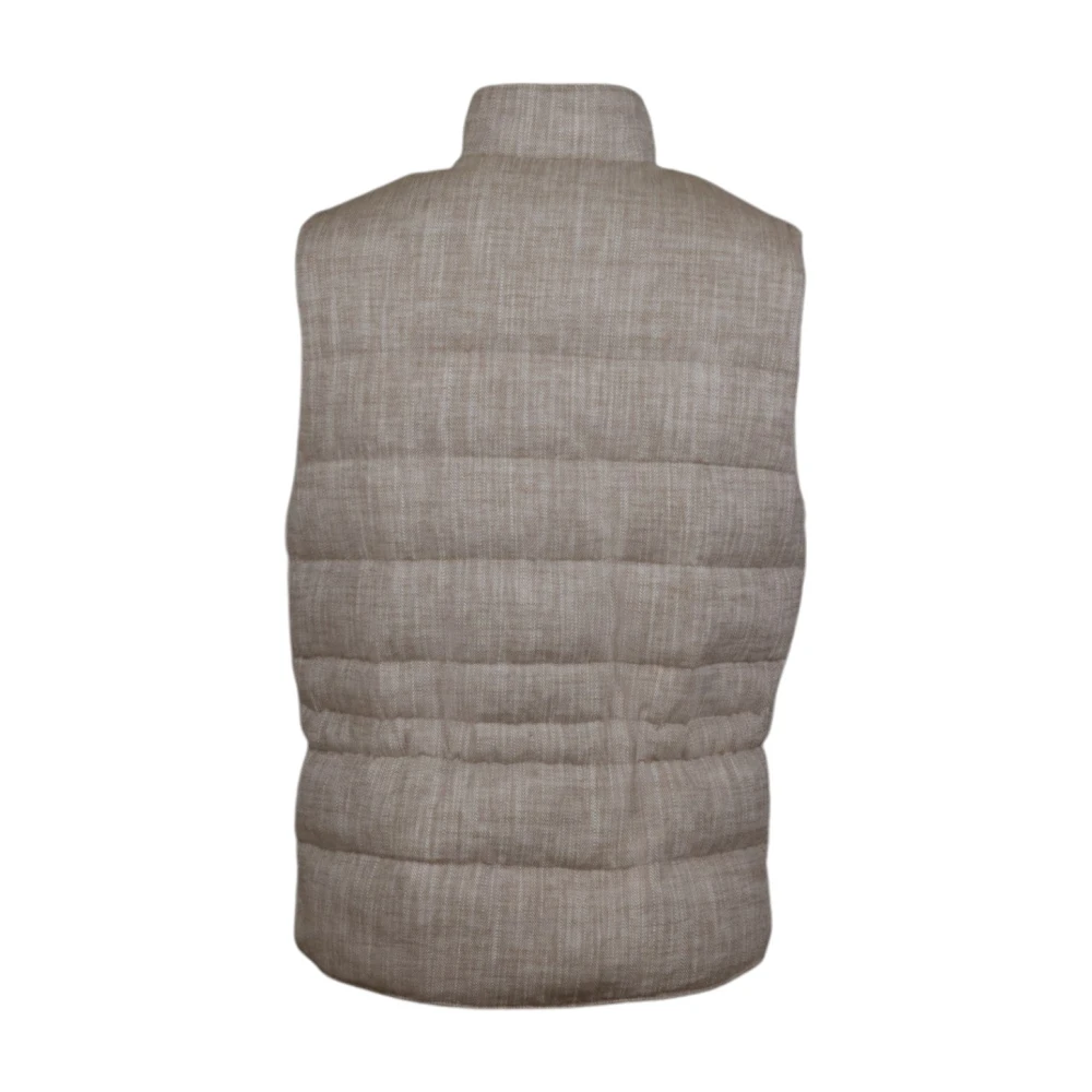 Stenströms Dons gewatteerd vest met parelmoer knopen Beige Heren