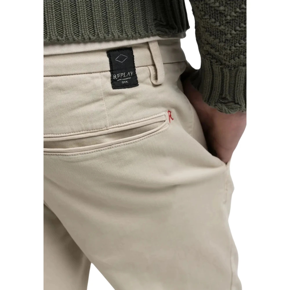 Replay Alabaster Denim Broek Beige Heren