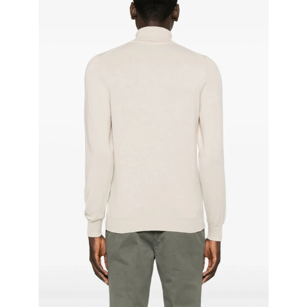 Fedeli Kasjmier Beige Trui Rolhals Beige Heren