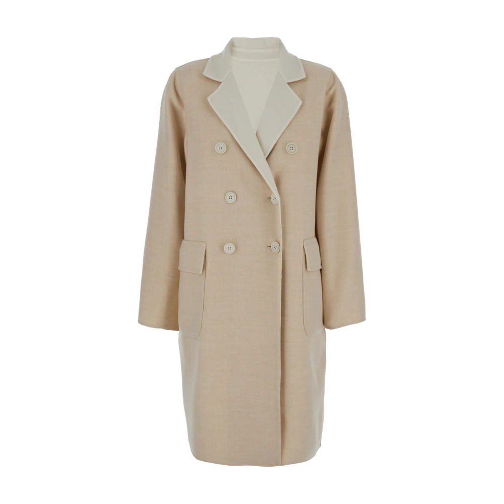 Eleventy Omkeerbare Beige Jas Beige Dames