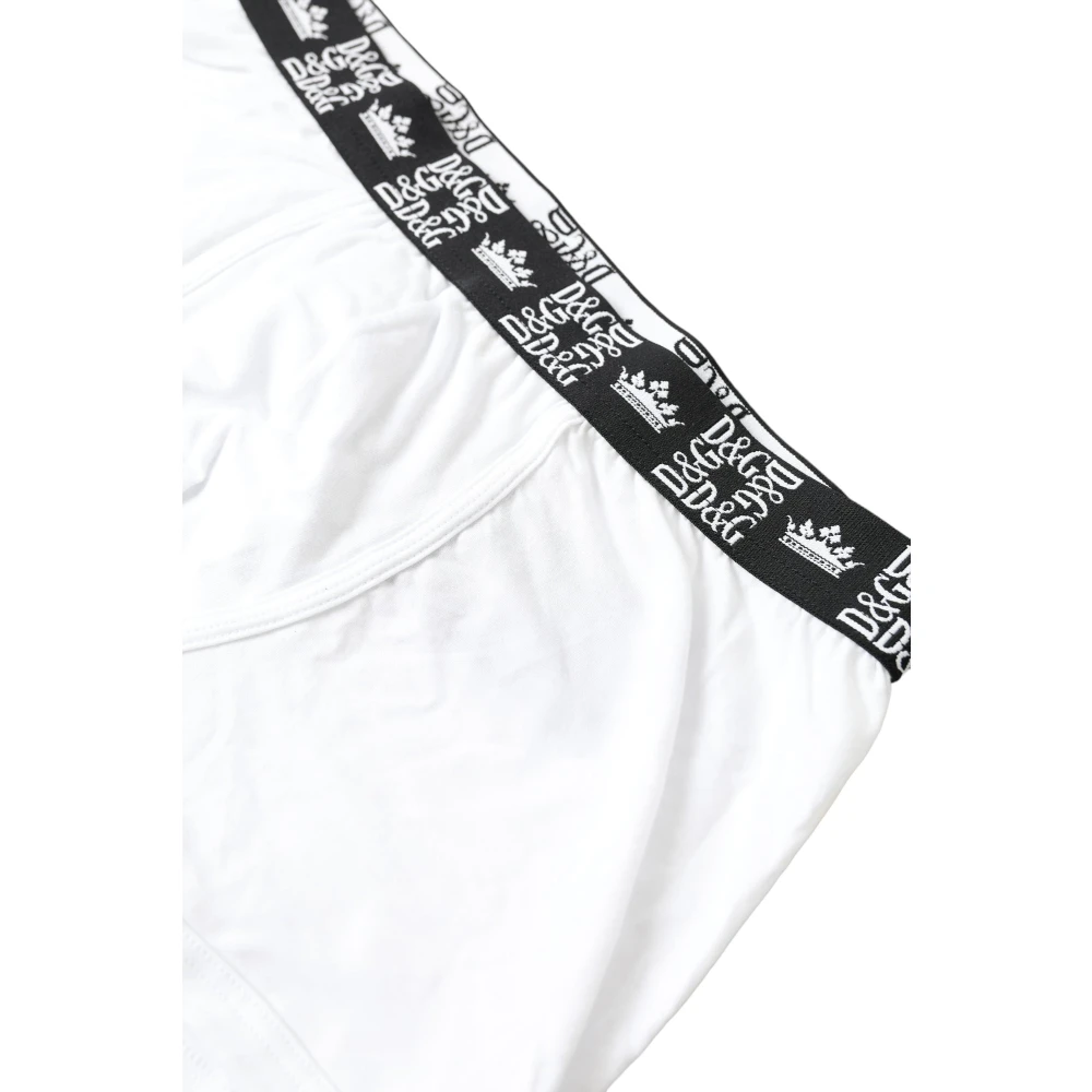Dolce & Gabbana Wit Katoen Stretch Boxer Ondergoed White Heren