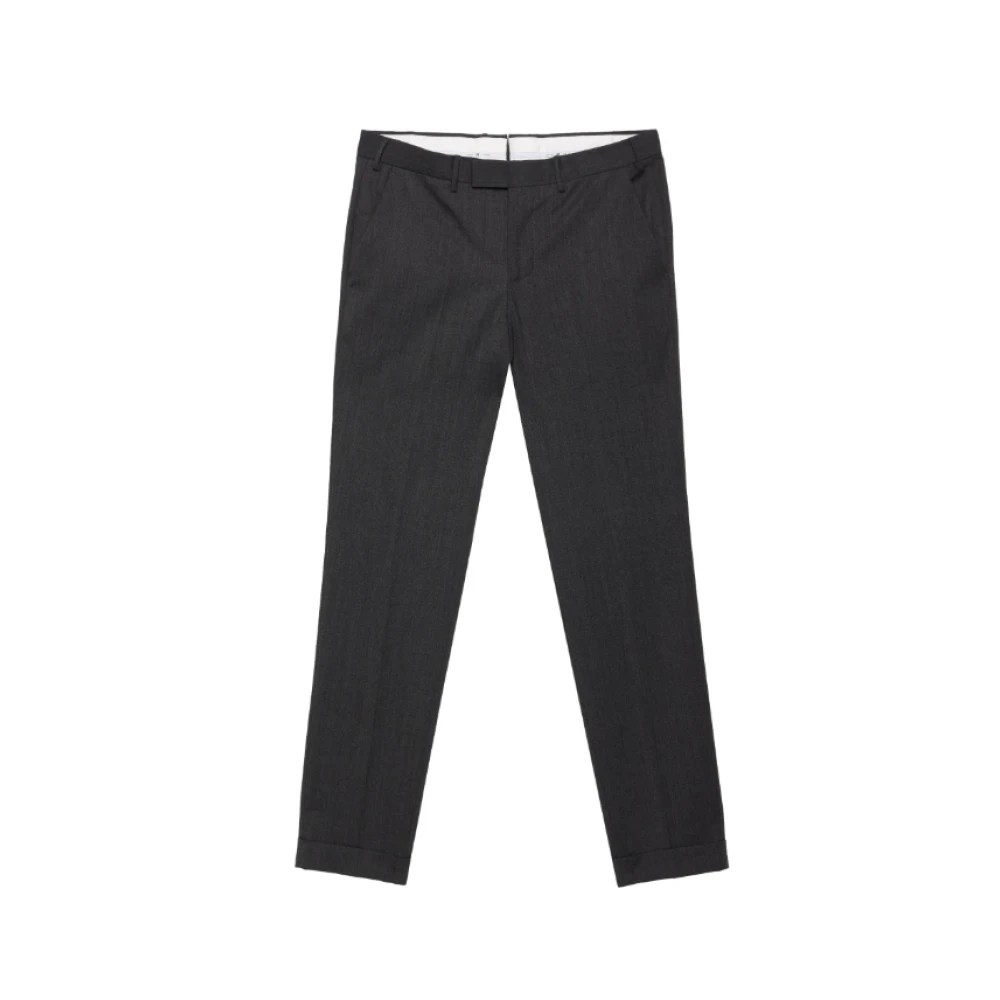 PT Torino Slim-Fit Stretch Wool Trousers Gray Heren