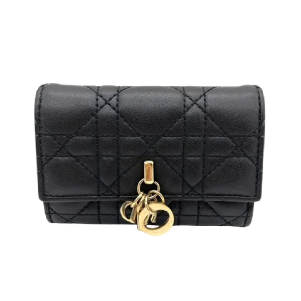 Dior Vintage Pre-owned Leather wallets Black Dames