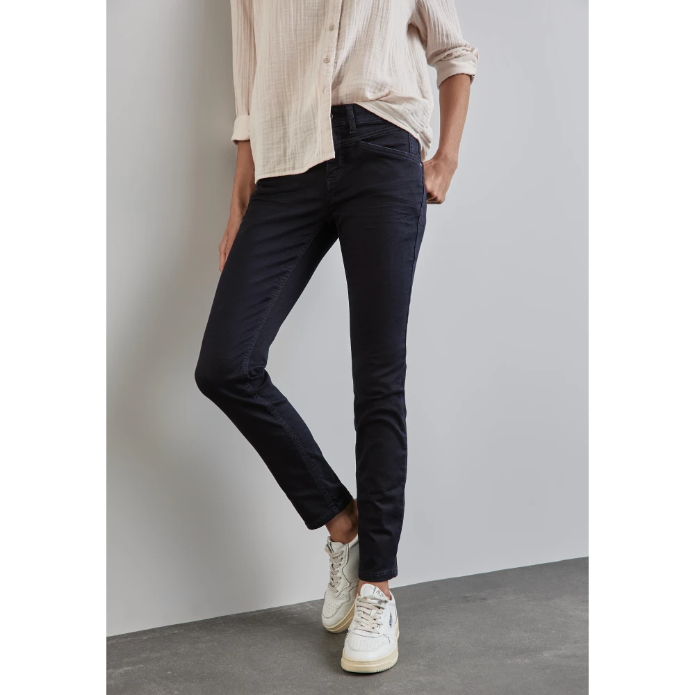 Street One Casual Fit Jeans met Slim Legs Black Dames