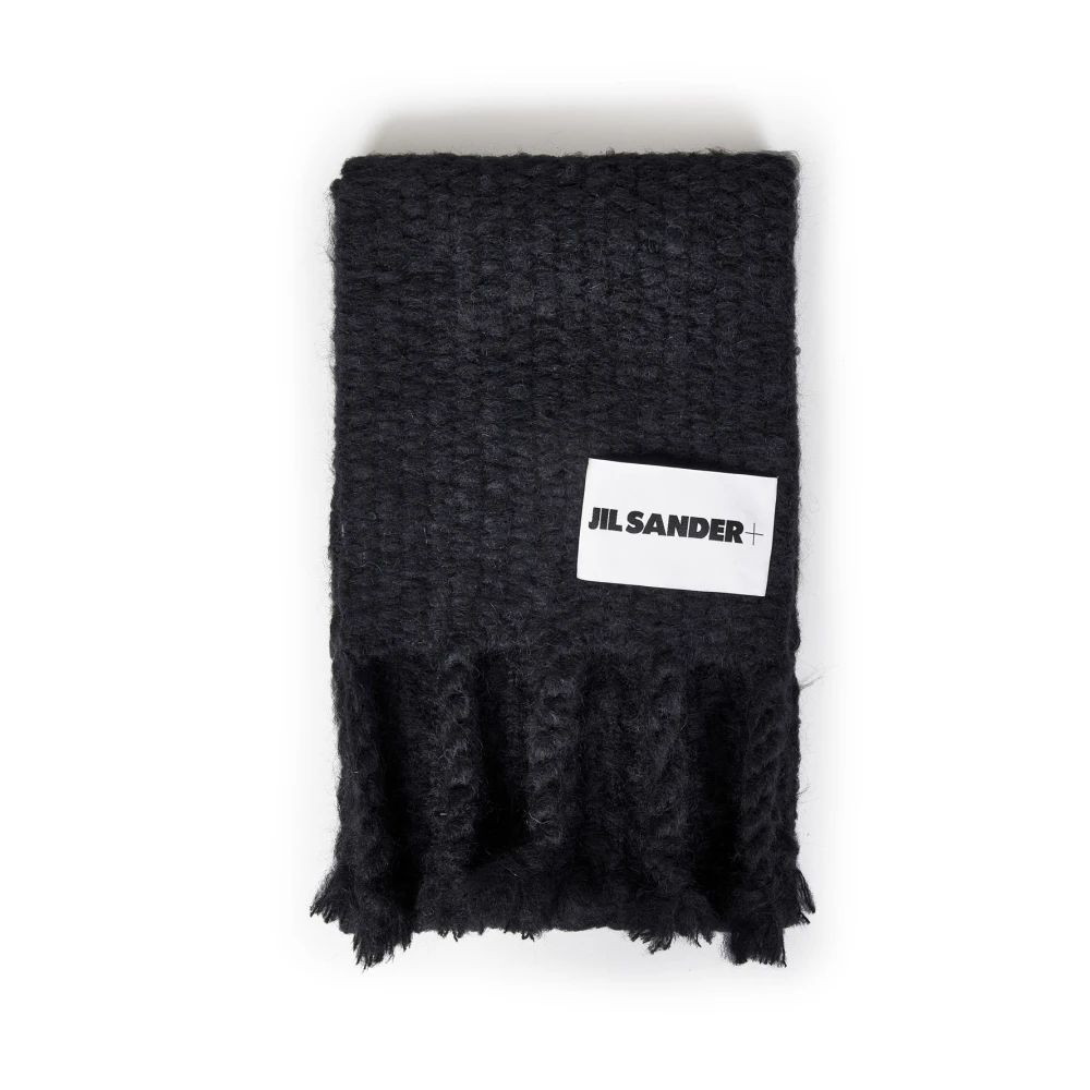 Jil Sander Zwart Wol Mohair Sjaal Black Heren