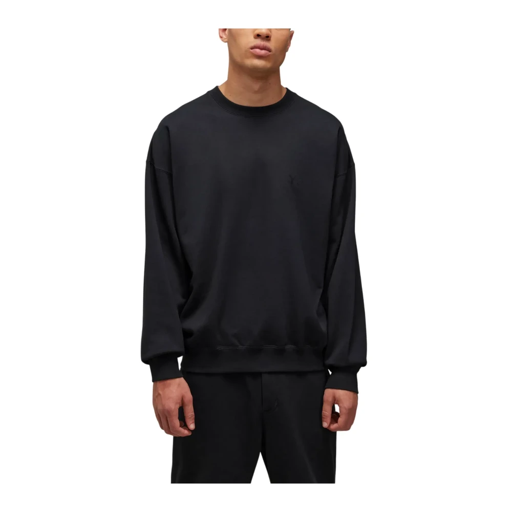 Adidas , Long Sleeve Training Tops, Male, Black, S, Brushed Terry Crew Sweatshirt