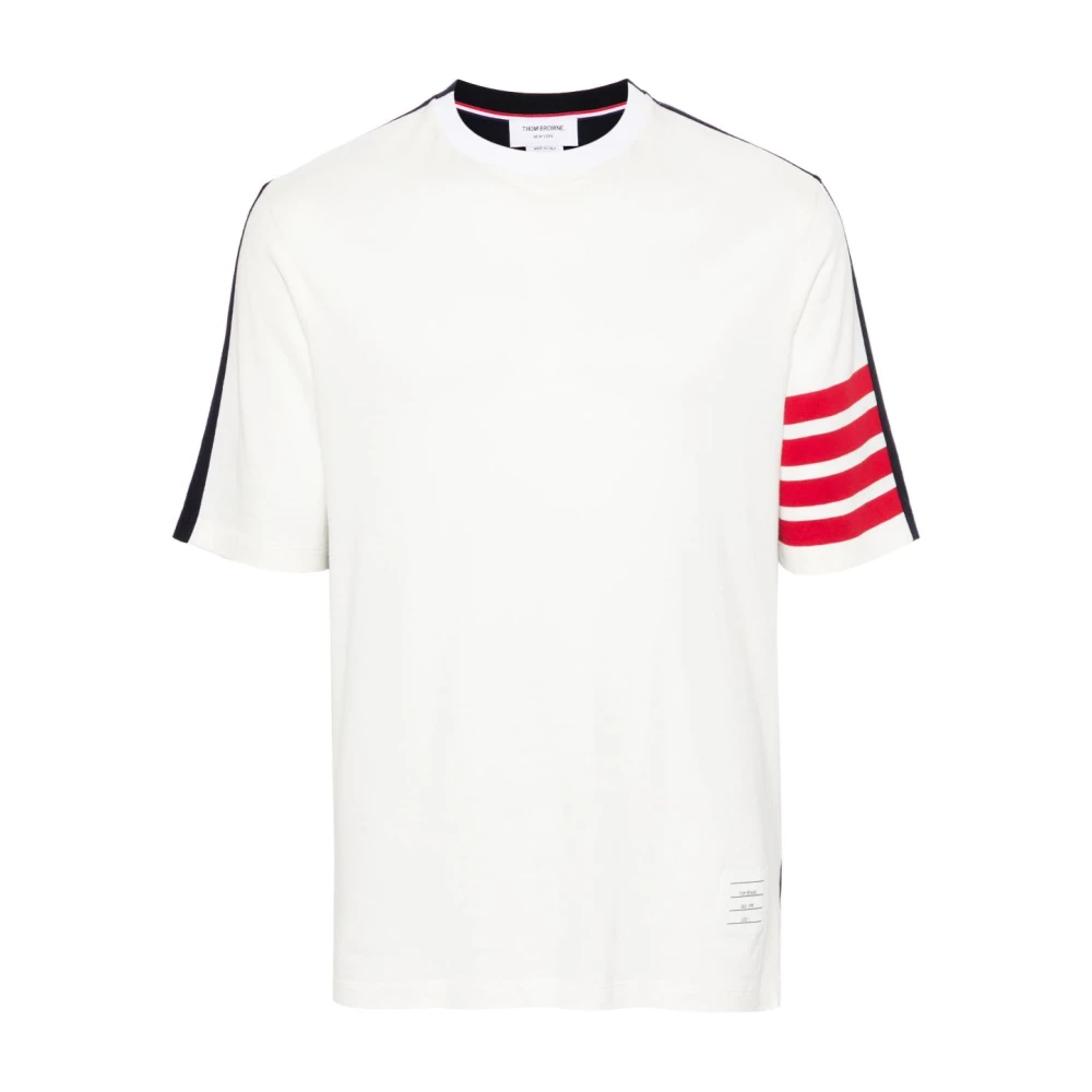 Thom Browne Gestreepte Crew Neck T-shirts en Polos White Heren