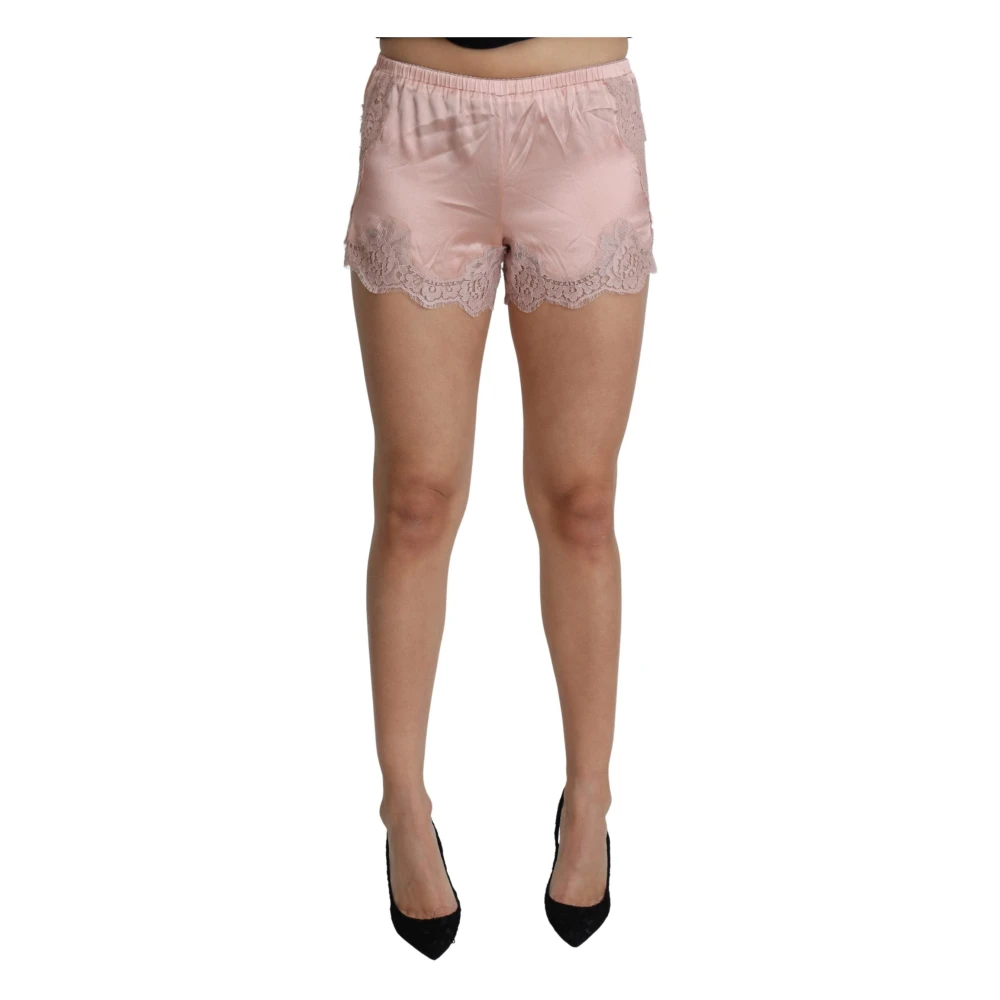 Dolce & Gabbana Women's Pink Dg Lace Lingerie Silk Blend Low Waist