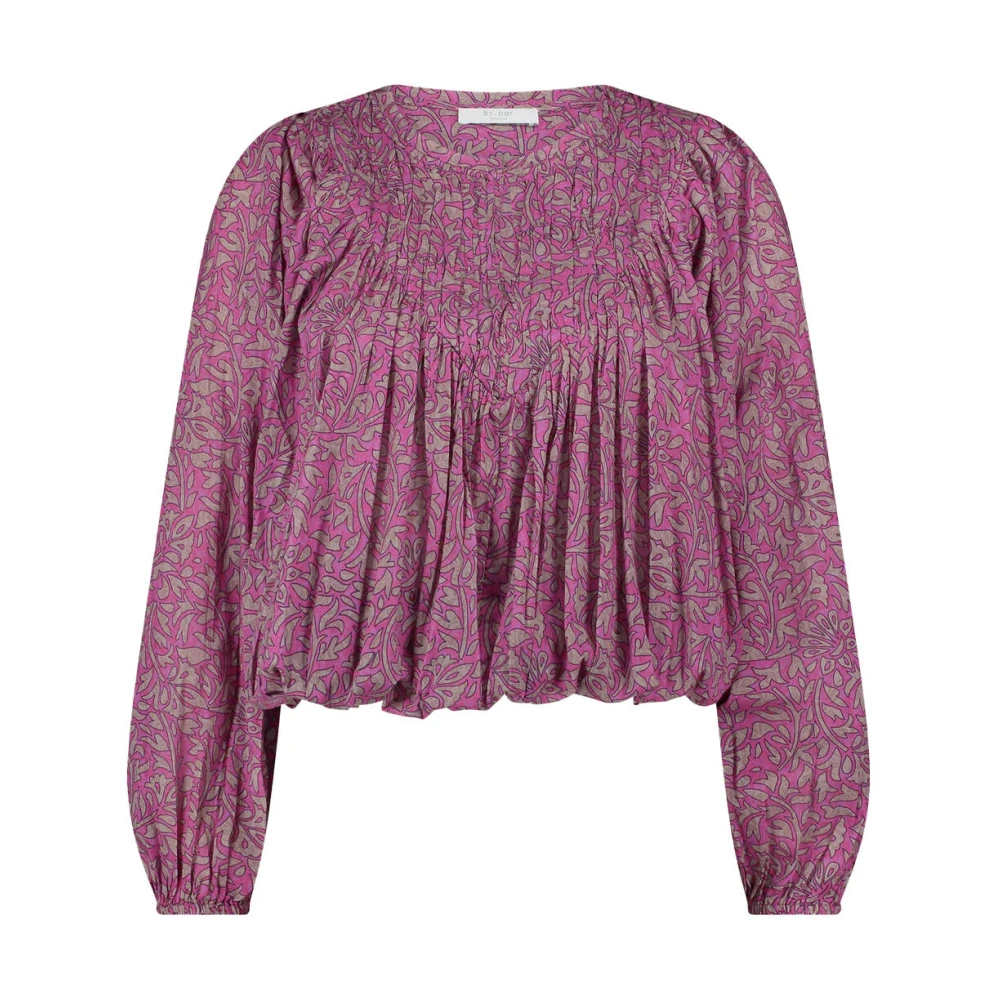 By-Bar Korte Mouw Top Mint Blouse Purple Dames