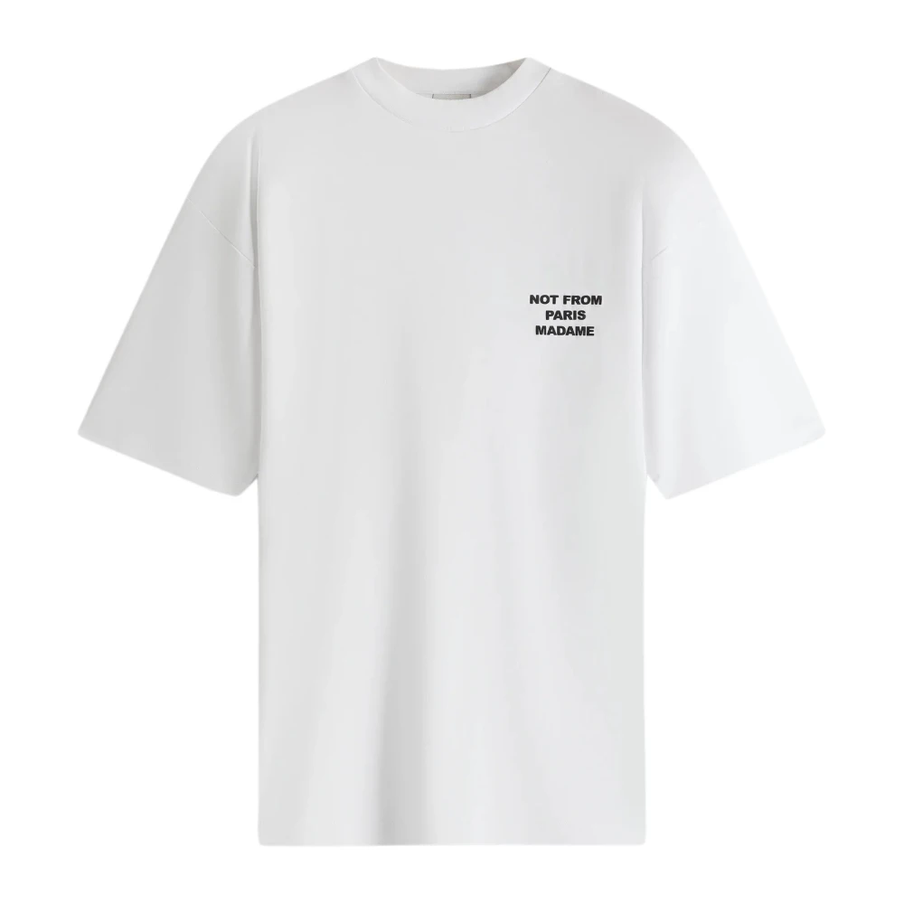 Drole de Monsieur Klassiek Slogan T-Shirt Optic White Heren