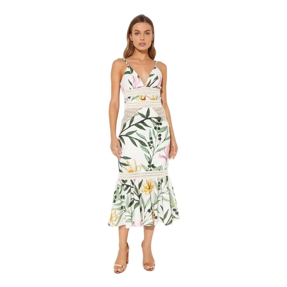 Patbo Tropische Print Midi Jurk Jasmine Multicolor Dames