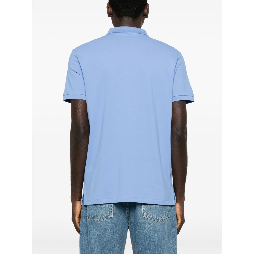 Polo Ralph Lauren Stretch katoenen poloshirt met geborduurd logo Blue Heren