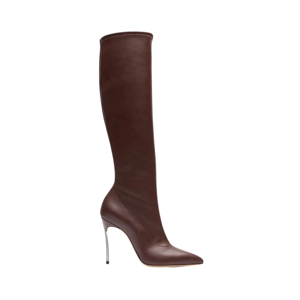 Casadei Women's Brown Heeled Boots, 8 Uk, Blade To The Knee Boots