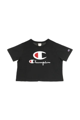 Svart Croptop Crewneck T-shirt Kvinnor