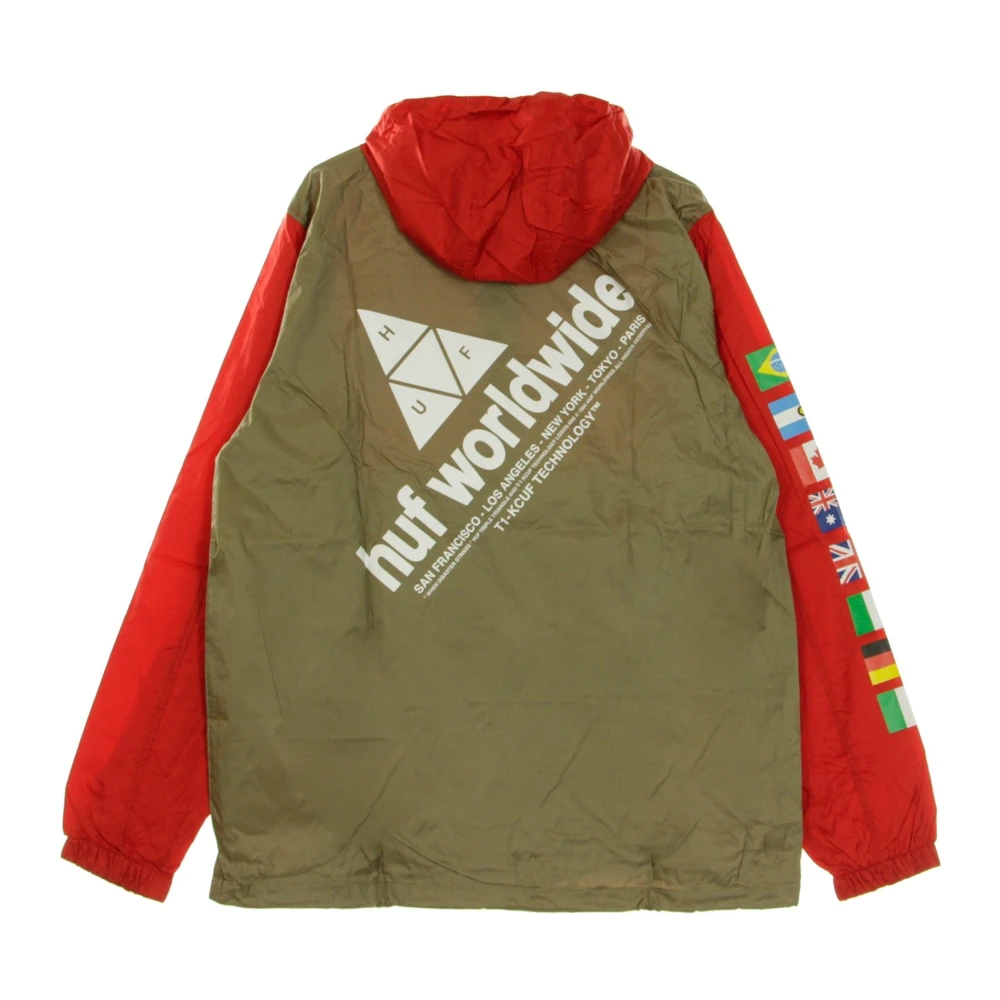 HUF Flags Anorak Jas Cyber Rood Multicolor Heren