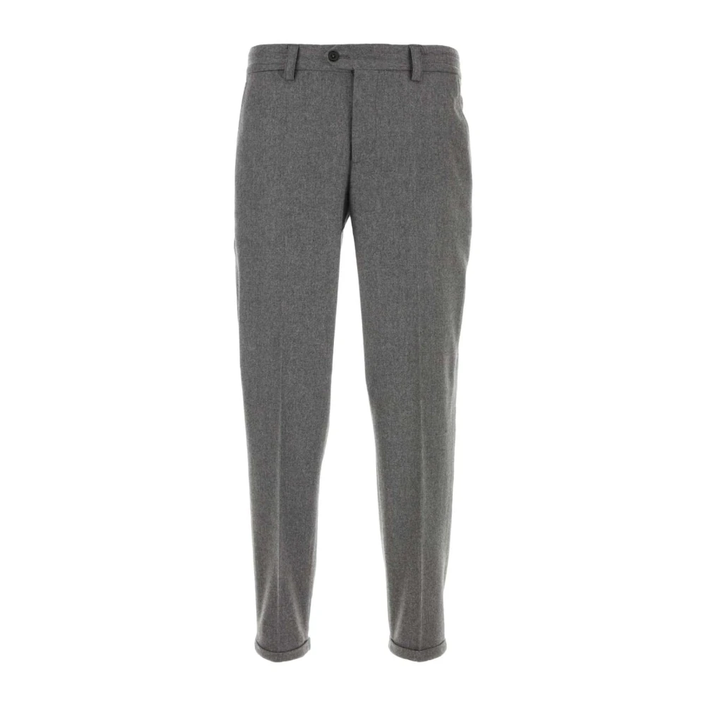 PT Torino Stretch wol donkergrijze broek Gray Heren