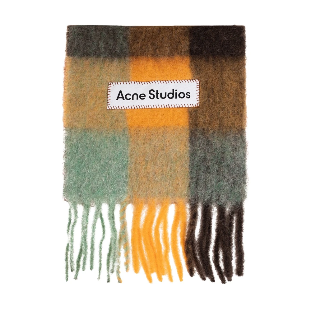 Acne Studios Uomo Multicolour Fringed Check Scarf - Man Scarves One Size - Immagine 2