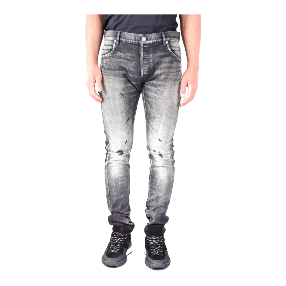 Balmain Gray Slim-Fit Denim Jeans - Male - Slim Fit Jeans - W34 - Jeans
