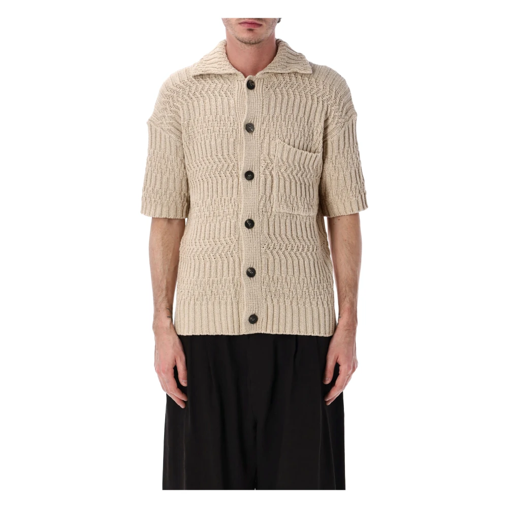 Roberto Collina Men's Beige Cardigans, M, Cable Cardigan