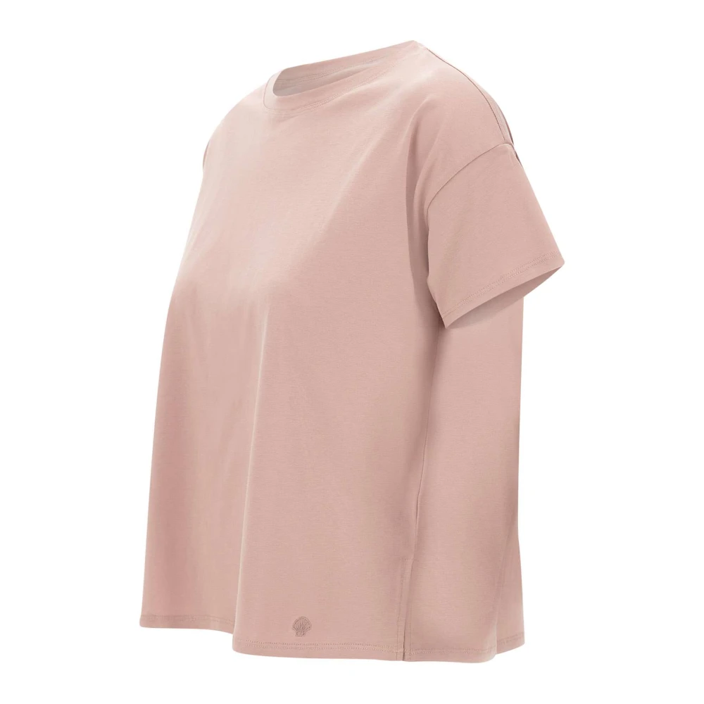 Loulou Studio Zachte Roze T-shirt met Shell Logo Pink Dames