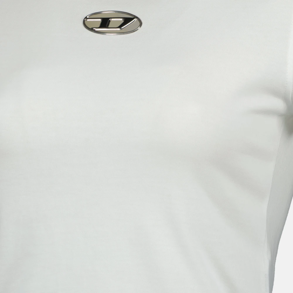 Diesel Witte Slim T-shirt Oval D White Dames